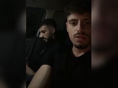 Straight Italian boys show their dicks in car porn public