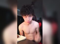 Christian is still too shy to show off his beautiful youthful body