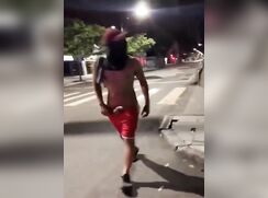 Latin exhibitionist on street public porn