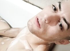 [ABX][4][578] - Very hot young man ejaculating on his abdomen!