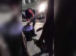 Exhibitionist collects his food