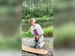 [Archive of GBT][0090] Cutie has a wank in the woods