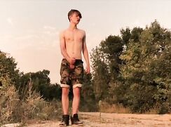 Dnz sexy boy jerks on a hike