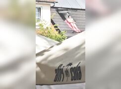 horny german on the house roof