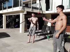 personal trainer trains personal