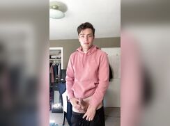 shaved cute guy strip and wank