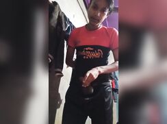 CUTE BOY STANDING WANKS