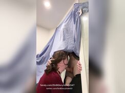 Straight 21 year old jock tries gloryhole for first time . After breakup with gf