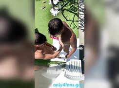 Sexy Boys Outside Shower Oral