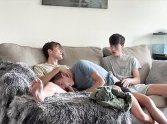 couch threesome fucking hot boy gay porn videos