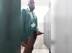 Wiley Lockhart teases in his work bathroom