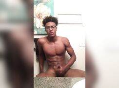 Black Twink Jerking off Solo Cumshot
