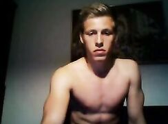 cute blonde guy cam play with his ass and his magnific cock