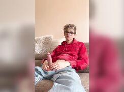 Skinny twink from Croatia jerks off