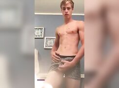 Handsome Blond Twink Strips & Wanks (No Cum)