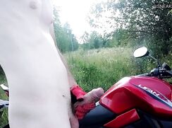 [ABX][4][853] - Motorcycle handjob in mxhelmet and Nike sneakers