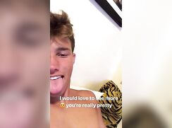 cute guy wanking in bed