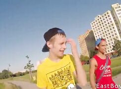 skater twinks shower and fuck