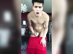 Handsome Smooth Hung Twink Squeezes One Out