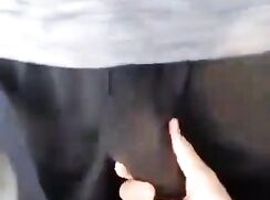 Guy is touching a straight big dick in the bus through shorts gay porn