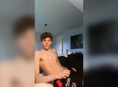 Curly twink Chris jerking