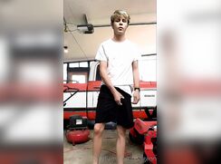 GBT Boys Porn Blond Tattoo Jerk Break at Work - AI Enhanced