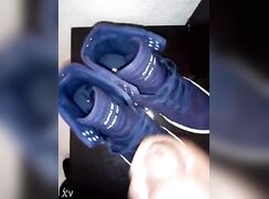 Boy Shoots Over Blue Sneakers