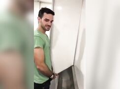 Caught watching thick uncut cock piss