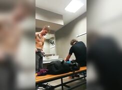 Hunks cock on spycam