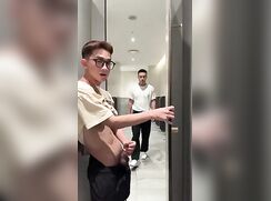 Cute Asian Twink Gets Helping Hand from Older Guy in Toilet