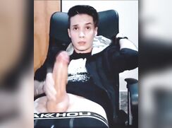 cute super big fat cock wanking