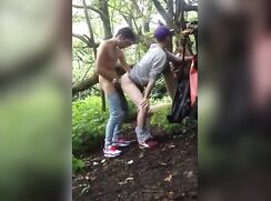 Twinks playing in the woods