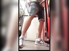 EXHIBITION TWINK JERKS OFF IN A TRAIN...