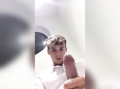 cute blonde big cock guy wank night