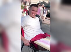 Twitching dick in public