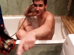 Drunk boy bathing in bathtub gay boys porn