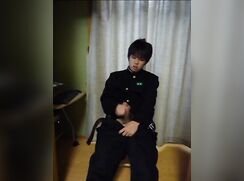 Normally serious and quiet boy masturbates