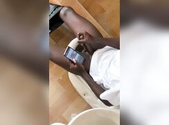 Caught black 18yo on public toilet receives blowjob CAM BOYS PORN