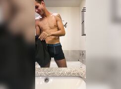 [ABX][5][026] - Strip tease and cum filled undies! (Nice load)