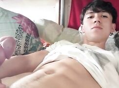 Twink Boy Shoots A Massive Load On Cam