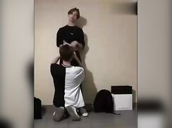 Young boy is sucked and and face fucked by friend