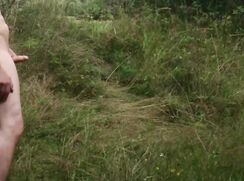 [ABX][5][133] - Jerk off naked in the field wirh mega cumshot