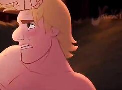 Flynn & Kristoff fucking animated gay porn