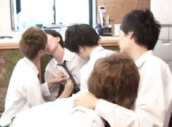 Five Japanese Boys at a Spa Gay Porn Boys