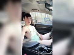 OF Twink in Parked Car Cruises for Older who cums 233
