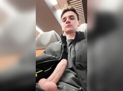 Horny Russian Teenager on the train (no cum)