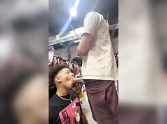 sucked off a customer in the store