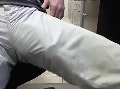 Fantastic bulge getting hard and being "flexed".