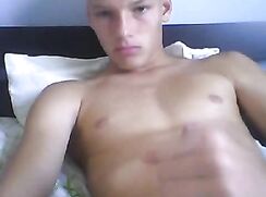ultra handsome blonde guy wank