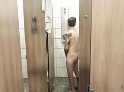 [ABX][5][213] - Risky jerk off in the locker room shower almost caught in the sauna